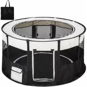 Image of Tectake - Dog pen Carola - dog playpen, puppy pen, puppy playpen - black