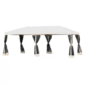 Image of Outsunny 3m x 6m Garden Pop-Up Canopy Marquee w/Mesh Apron-Beige