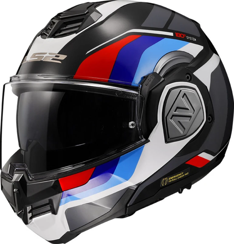 Image of LS2 FF906 Advant Sport Glossy Black Blue Red Modular Helmet Size XL