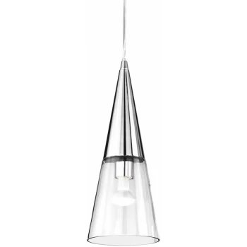 Image of Ideal Lux Lighting - Ideal Lux Cono - 1 Light Ceiling Pendant Chrome, E14