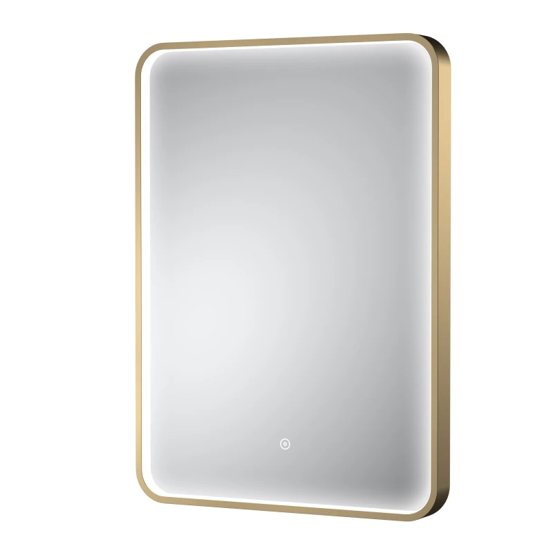 Image of Balterley Inset Framed LED Touch Sensor Mirror De-mister Pad Brushed Brass Bronze