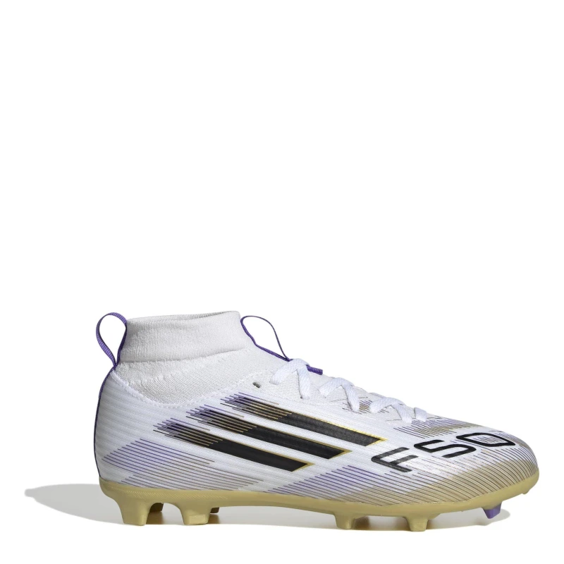 Image of adidas F50 League Childrens Multi-Ground Football Boots White/Blk/Gold male C10 (28)