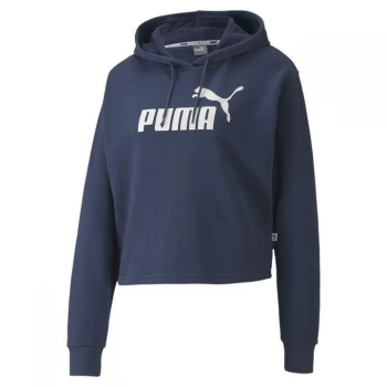 Image of Puma Essential Crop Hoodie Ladies - Dark Denim