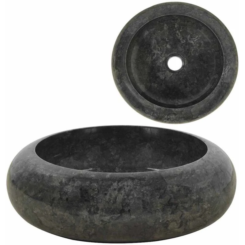 Image of vidaXL Sink 40x12cm Marble Black 142766