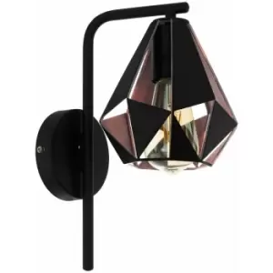 Image of Loops - LED Wall Light / Sconce Geometric Black & Antique Copper 1 x 60W E27 Bulb