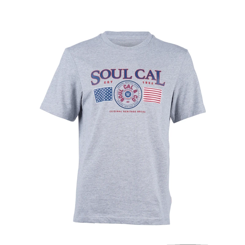 Image of SoulCal USA Tee - Grey Grey S