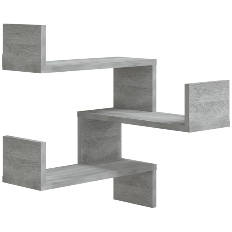 Image of VIDAXL Wall Corner Shelf Grey Sonoma 40x40x50cm Engineered Wood Vidaxl 8720286932681