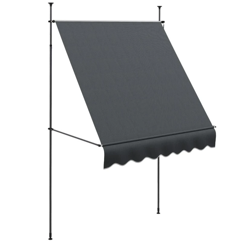 Image of Outsunny 2 X 1.2M Freestanding Retractable Awning, Grey 840-262V01CG