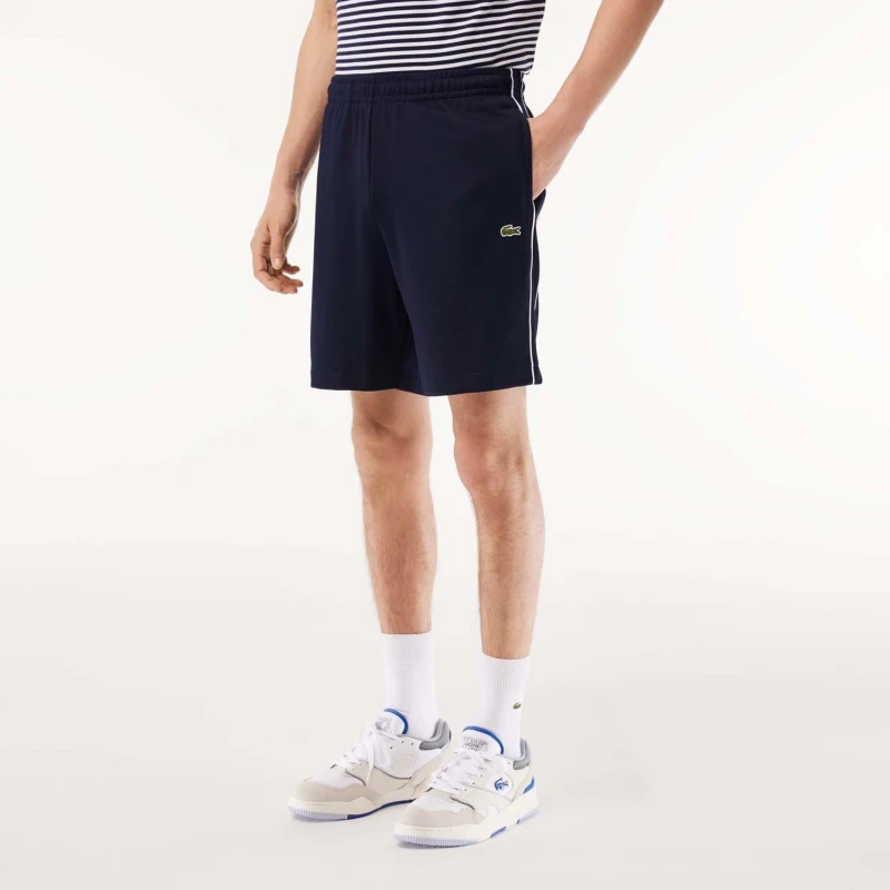 Image of Lacoste Paris Regular-Fit Interlock Piqu Shorts Blue male XS