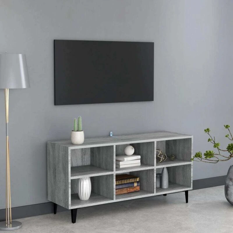 Image of VIDAXL TV Cabinet with Metal Legs Grey Sonoma 103.5x30x50cm Vidaxl 8720286855058