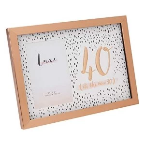Image of 4" x 6" - Luxe Rose Gold Birthday Frame - 40