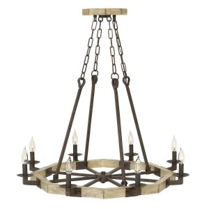 Image of 8 Light Chandelier Iron Finish, E14