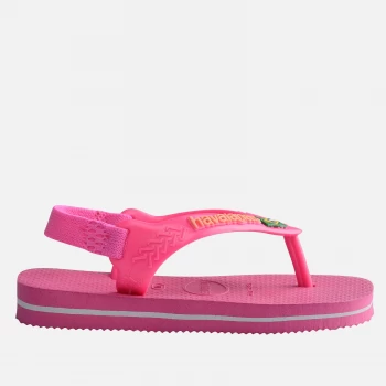 Image of Havaianas Toddlers Brasil Logo II Flip Flops - Pink Flux - UK 9-10 Toddler