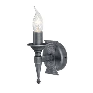 Image of 1 Light Indoor Candle Wall Light Silver, Black, E14