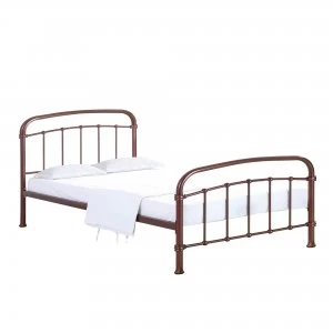 Image of Halston Copper Metal Bed Frame Brown