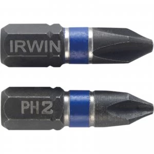 Image of Irwin Impact Phillips Screwdriver Bit PH2 25mm Pack of 2