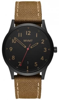 Image of MVMT Field Brown Canvas Strap Black Dial 28000017-D Watch