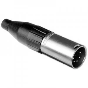 Image of Amphenol AC5M XLR connector Plug, straight Number of pins: 5 Black, Silver