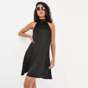 Image of Missguided Neck Swing Mini Textured Satin - Black