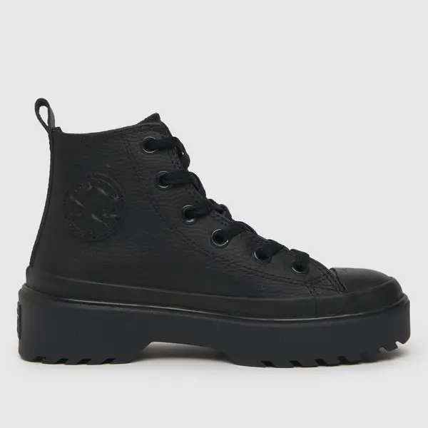 Image of Converse Black all star lugged lift leather Junior trainers Black UK 11 (EU 38½)