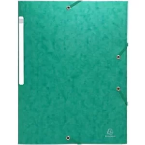 Image of Scotten Elasticated 3 Flap Folders A4, 425gsm, Green, 5 Packs of 10