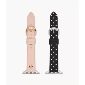 Image of Kate Spade New York Womens Blush And Black Dot Leather 38Mm/40Mm/41Mm Band For Apple Watch - Nude