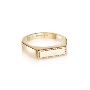 Image of Rings 18ct Gold Plated Sterling Silver Rope Signet Ring 18ct Gold Plate