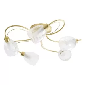 Image of Spa Veria 5 Light Ceiling Light Clear Glass and Satin Brass