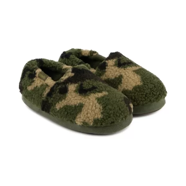 Image of totes Kids Camo Short Full Back Slippers Green