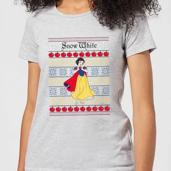 Image of Disney Classic Snow White Womens Christmas T-Shirt - Grey - L