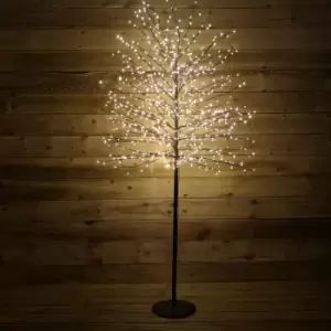 Image of 1.8m 6ft Outdoor Black Micro Dot Christmas Blossom Tree with 900 Warm White led