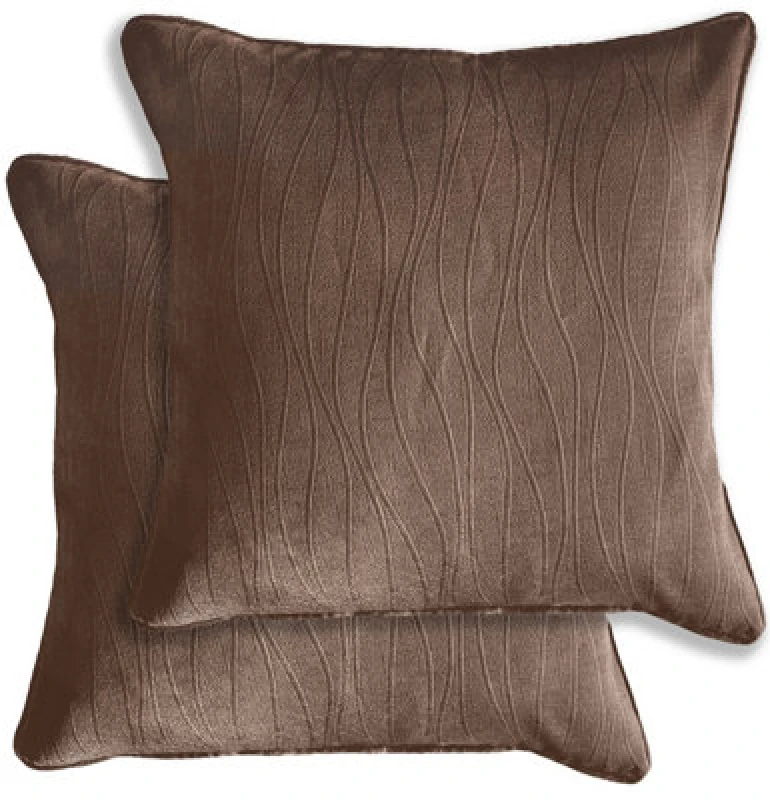 Image of Enhanced Living Pair Of Goodwood Bronze Textured Wave Pattern Cushion Covers - 43X43Cm - Cases Only
