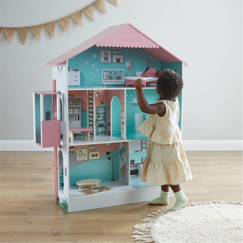 Image of Tooky Toy Toylife Wooden Deluxe Dolls House Multi unisex One Size