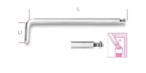 Image of Beta Tools 96 BPC 8mm Ball Head Offset Hexagon Key Wrench Chro-plated 000960347