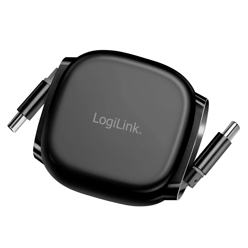 Image of LogiLink USB 2.0 Type-C cable. C/M to C/M. retractable. 480 Mbps. 60W.