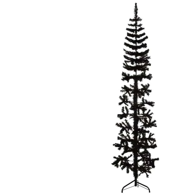 Image of VIDAXL Vidaxl - Slim Artificial Half Christmas Tree with Stand Black 240cm 8720287000815