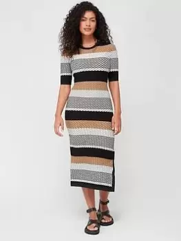 Image of Boss Etanah Textured Jersey Midi Dress - Multi