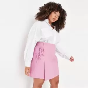 Image of Missguided Plus Size Wrap Mini Skirt - Pink
