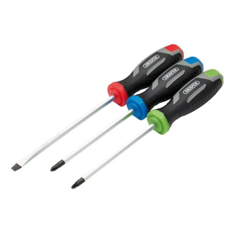 Image of Draper 13486 Pound Thru Soft Grip Screwdriver Set (3 Piece) 13486