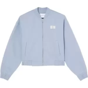 Image of Calvin Klein Jeans Badge Bomber Heavyweight Knit - Blue