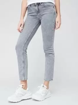 Image of Calvin Klein Mid Rise Slim Leg Jean - Grey, Size 32, Women