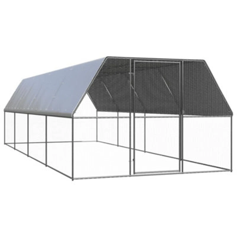 Image of VIDAXL Outdoor Chicken Cage 3x8x2 m Galvanised Steel Vidaxl 8720845682606