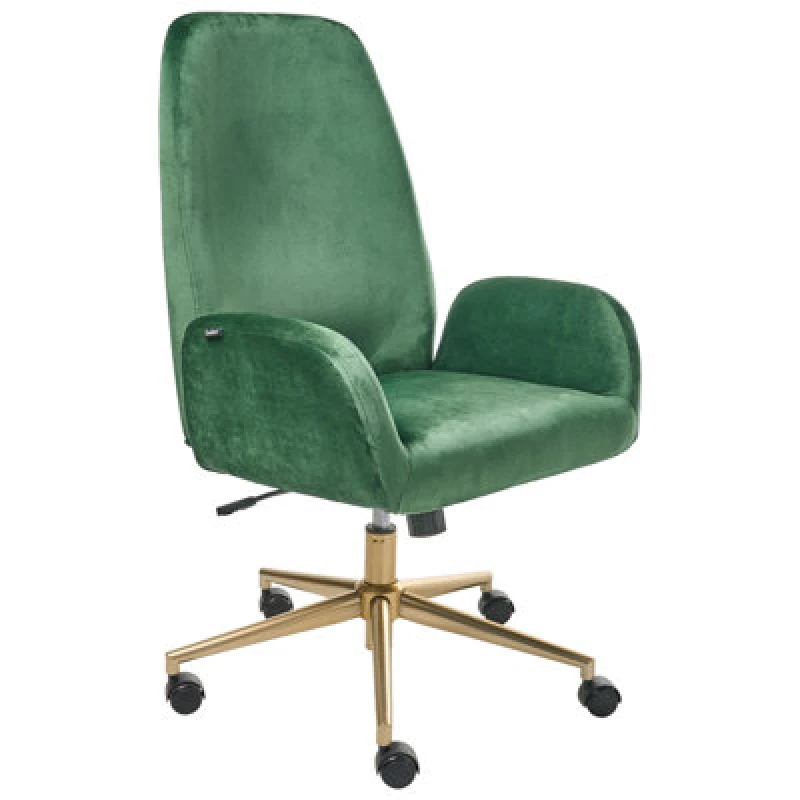 Image of Beliani Office Chair Clare Velvet Green