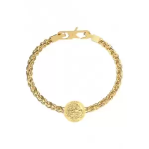 Image of Lion King Wheat 14mm Lion Coin Gold Gents Bracelet UMB03012YGL