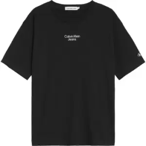 Image of Calvin Klein Jeans Stack Logo Relaxed T-Shirt - Black