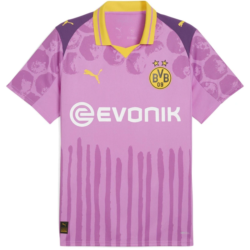 Image of Puma x KidsSuper Borussia Dortmund Third Shirt 2025 2026 Adults Mauve/Yellow male XS