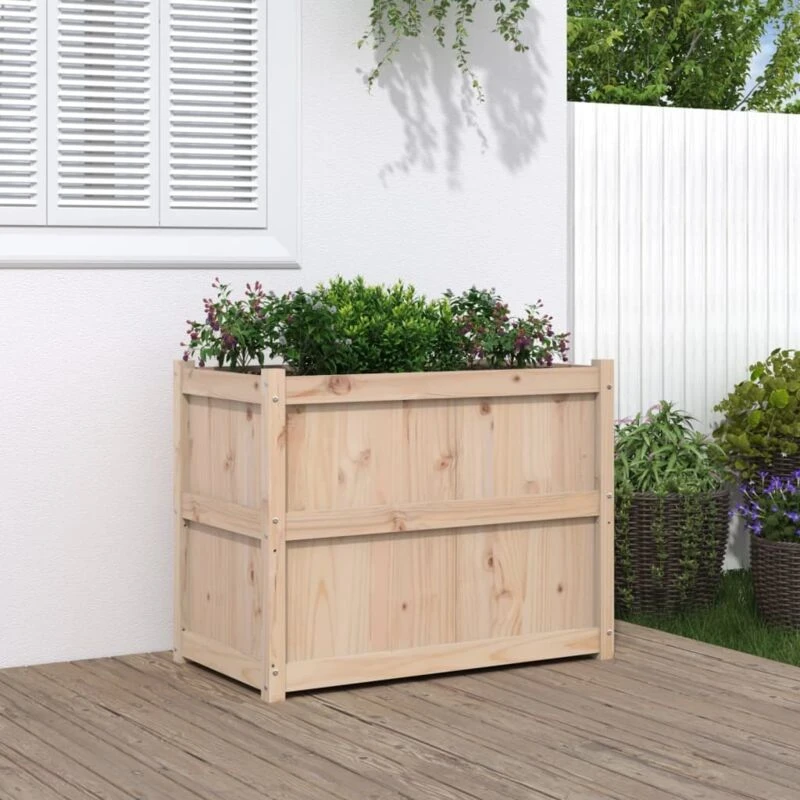 Image of vidaXL Garden Planter 90x50x70cm Solid Wood Pine, Brown 837469