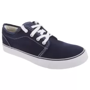 Image of Dek Mens 4 Eye Padded Canvas Deck Shoes (7 UK) (Navy Blue)
