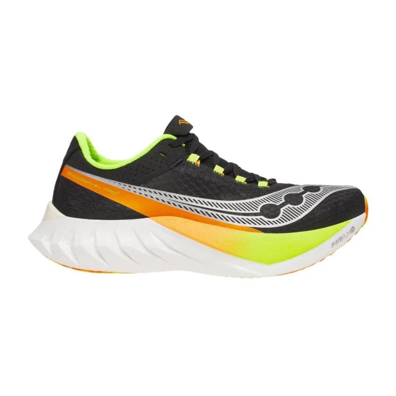 Image of Saucony Endorphin Pro 4 Black Yellow AW25 Shoes, Size 45 - EUR