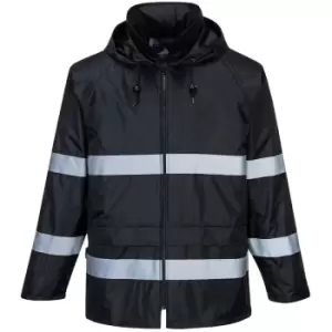 Image of F440BKRM - sz M Classic Iona Rain Jacket - Black - Black - Portwest